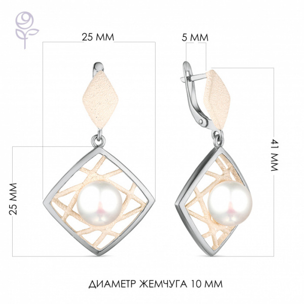 Серьги серебро 52843S1H