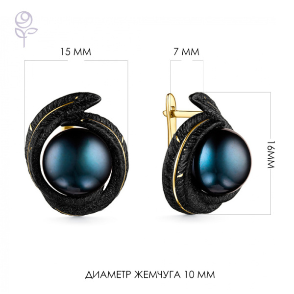 Серьги серебро 52888Y2B