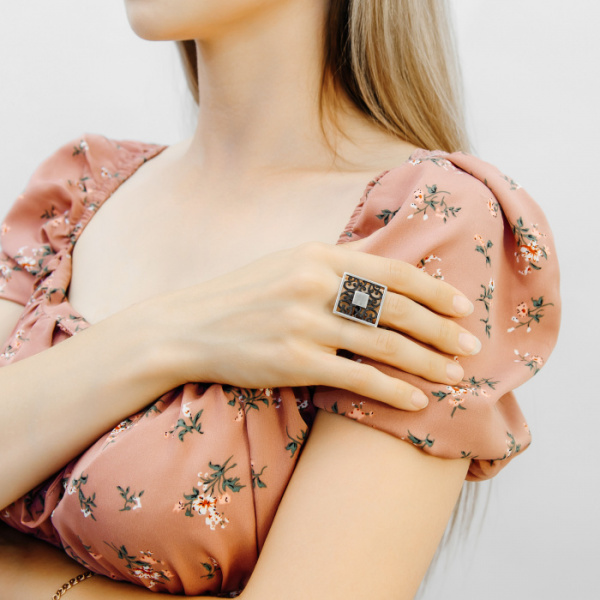 Кольцо серебро 51836SB