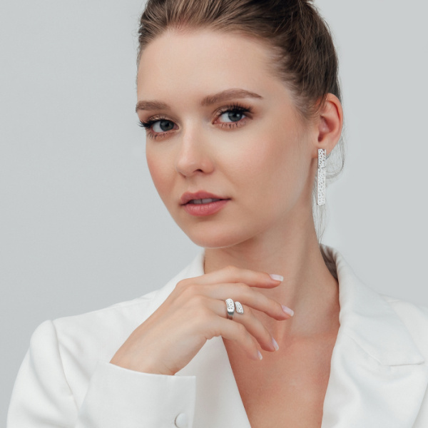 Серьги серебро 52971SW