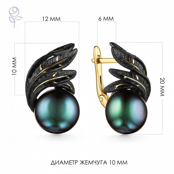 Серьги серебро 52883Y2B