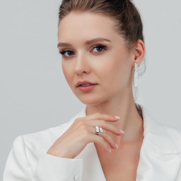 Серьги серебро 52971SW