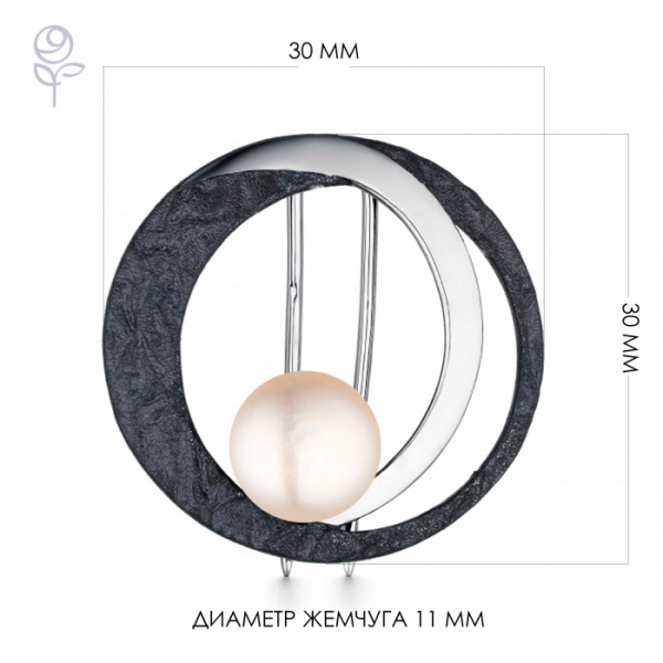 Брошь серебро 56022S1U