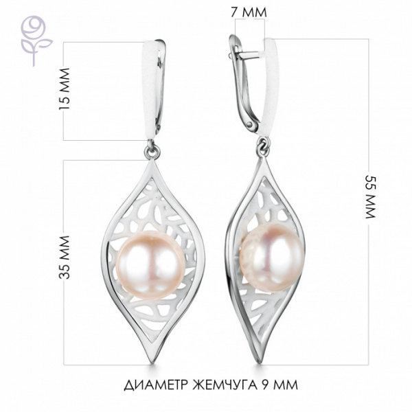 Серьги серебро 52842S1W