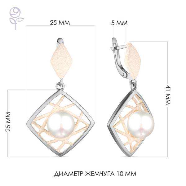 Серьги серебро 52843S1H