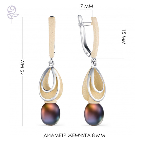 Серьги серебро 52847S2H
