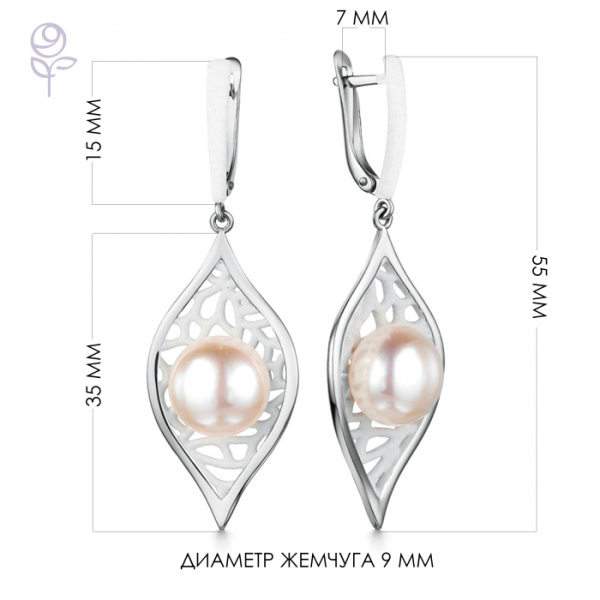 Серьги серебро 52842S1W