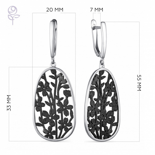 Серьги серебро 52914SB